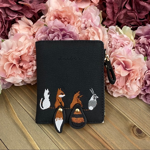 Vegan Leather Fox Rabbit Raccoon Cat Wallet - Picture 7 of 13